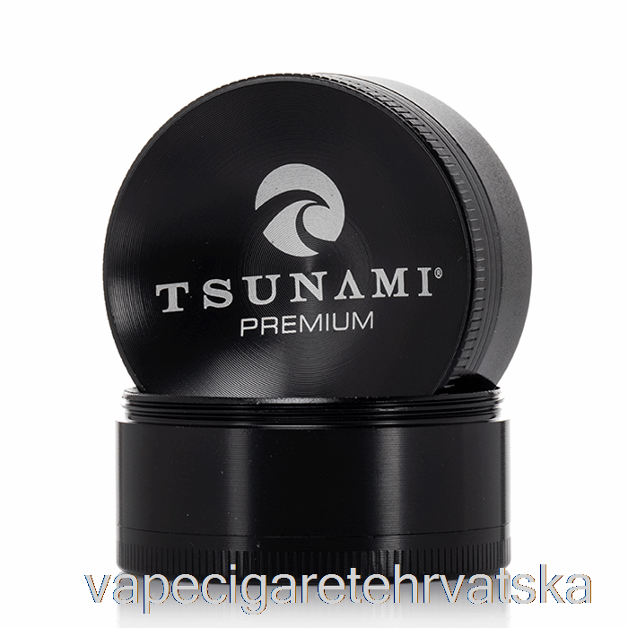 Vape Cigarete Tsunami 1,9 Inča 4-dijelni Udubljeni Gornji Mlin Crni (50 Mm)